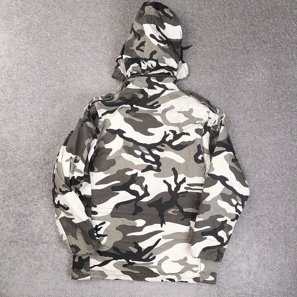 Rothco Ultra Force Urban Camouflage Snow Small Long Sleeve Zip Snap Hood Jacket - Picture 2 of 13